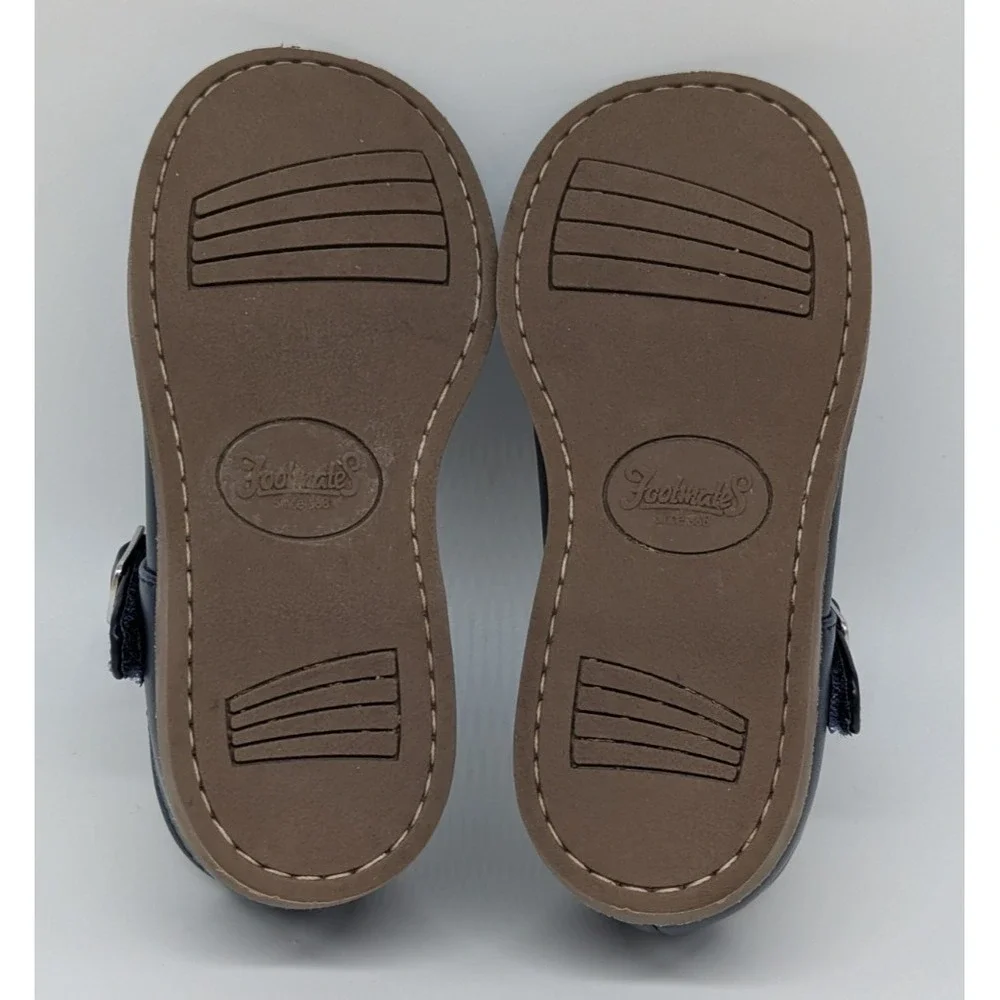 Footmates Sherry Mary Jane Toddler Shoes Sz 9 Medium T Strap Navy Blue Leather